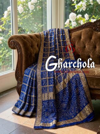 Blue Naksi Zari Pure Gaji Silk Gharchola Saree