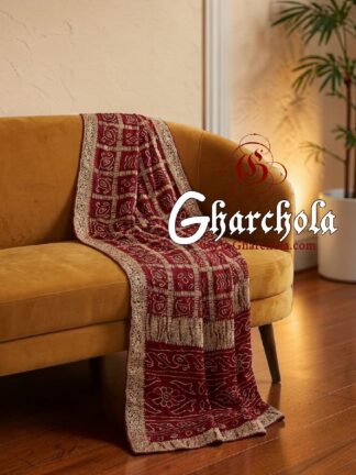 Maroon Naksi Zari Pure Gaji Silk Gharchola Saree
