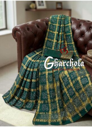 Green Gharchola Rai Bandhani Saree Traditional Wedding