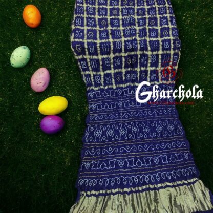 Deep Blue Gharchola Saree Pure Gaji Silk Bandhani